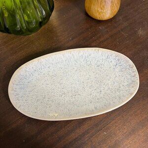 Capri blue/off white oval bread & butter dish platter